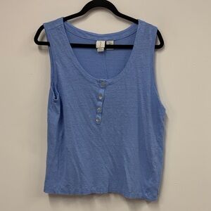 Joie Light Blue Buttoned Tank Top